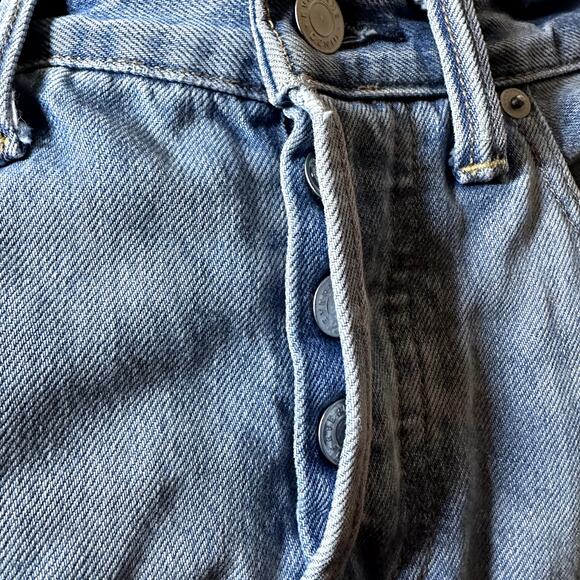 Everlane Boyfriend Jeans Light Wash Button Fly Straight 100% Cotton Blue 25R - Picture 2 of 7